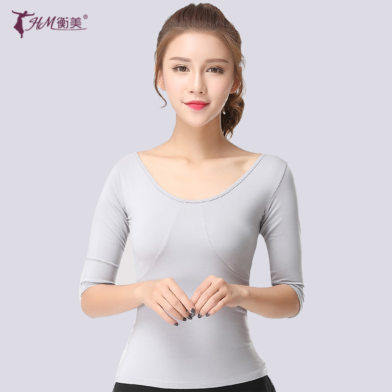 latin dance training dress female adult body dance dress long sleeve dance top modal modern dance costume
