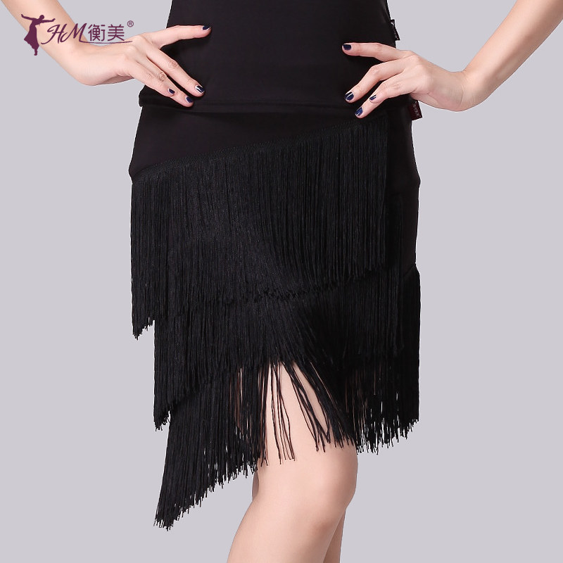 Hengmei summer Latin dance skirt skirt fringed Latin dance costume female adult new dance practice dress dance skirt