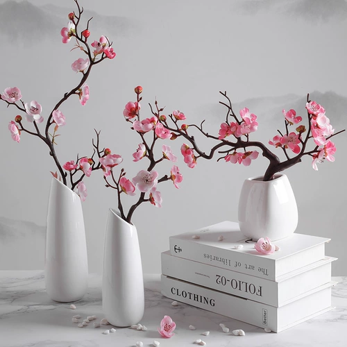 Имитация цветов сливы и ветвей персика, украшения для гостиной, сухие сушеные цветы, бонсай, зимние сладости, украшения, цветы в горшках, украшение интерьера гостиной, искусственные цветы