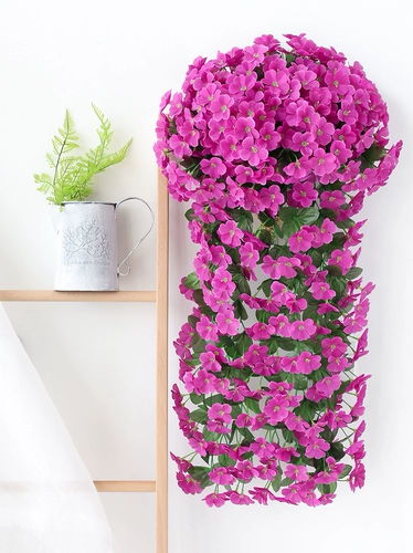 Имитация фиолетового цветка, виноградная лоза, растение-паук, настенное подвесное пластиковое искусственное украшение из ротанга, мебель для гостиной, шелковый цветок