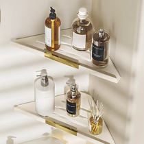 Cream style bathroom shelf triangle punch-free bathroom shelf storage rack bathroom corner toilet shower