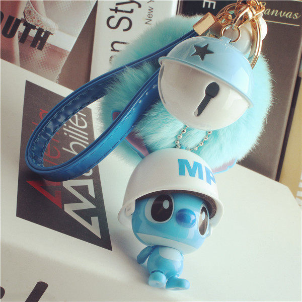 Sticy Keychain - Clothing Helmet Stick Key Chain Bell Otter Rabbit - Hair Car Key Handkeeper