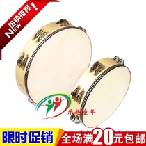 Orff musical instrument 8-inch double-row tambourine childrens dance percussion instrument sheepskin tambourine kindergarten hand drum
