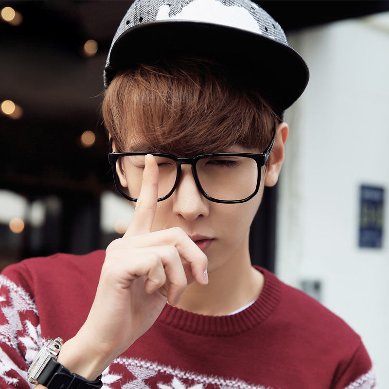 Han version TR 90 ultra - light frame glasses frame male flat face skinny face face face large face near - sight glasses frame woman