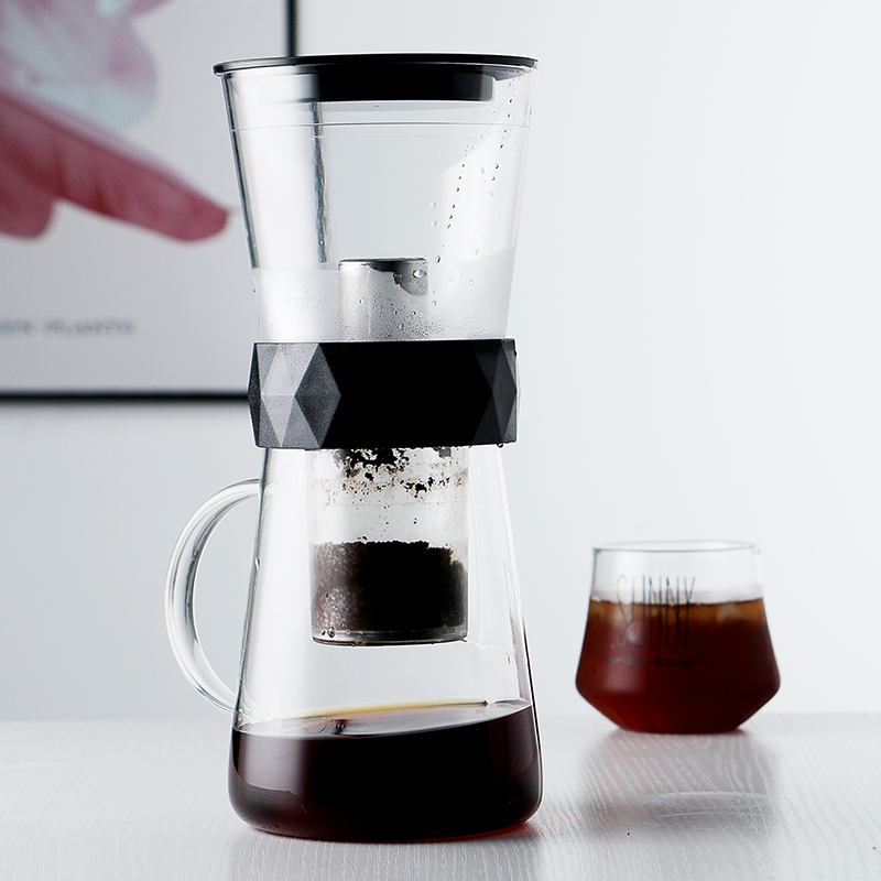 Ice drip pot cold extraction coffee pot hand-brewed coffee drip type ice brew pot household ice water cold extraction glass coffee machine
