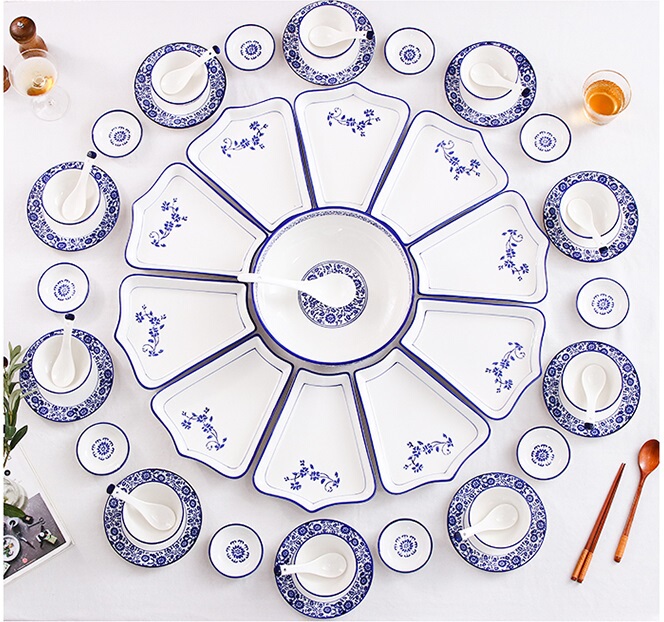 Platter Dinner Set Round Table Reunion Plate Dinner Plate Set Household Tableware Ceramic Creative Plating Housewarming Plate Platter Dinner Set Round Table Reunion Plate Dinner Plate Set Household Tableware Ceramic Creative Plating Housewarming Plate