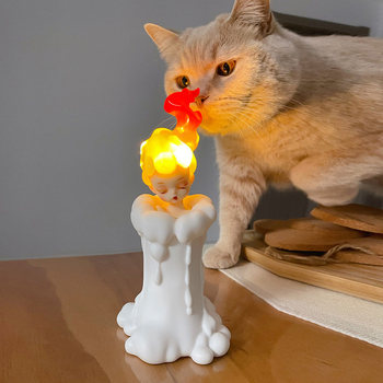 Glow-In-The-Dark Little Night Light Candle Desktop Ornament Cute Creative Trendy Toy Fortune Figurine Model Birthday Gift