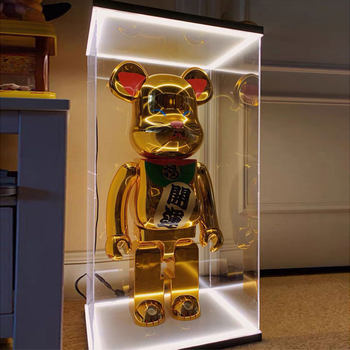 Bearbrick Acrylic Display Box with Light, Figurine Integrated Transparent Dust Cover