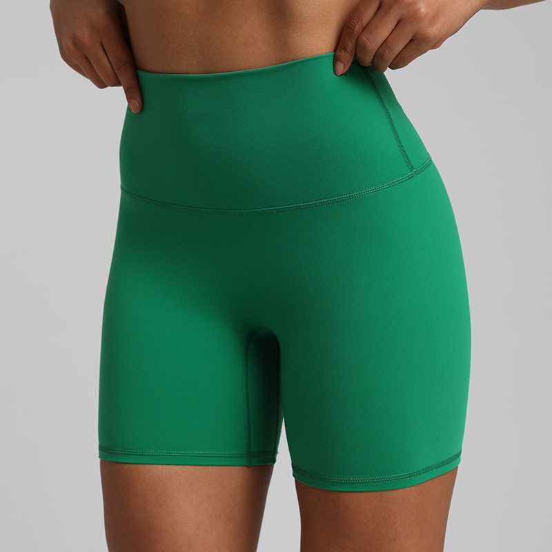 European and American Naked Sensation Yoga Shorts Quick Dry Air Tight Sports Hot Pants Woman High Waist Elastic Lift Hip Fitness Pants Training-Taobao