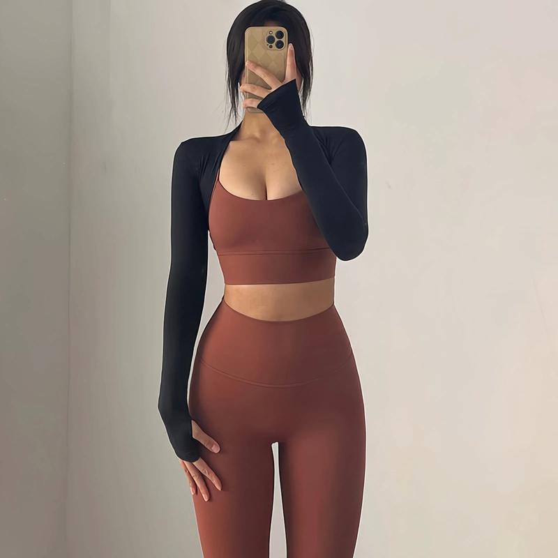 Kendall Jenner Style Fitness Shawl Women's Sports Cover-Up Vest Dance Yoga Top Running Training Outerwear Long Sleeve Summer