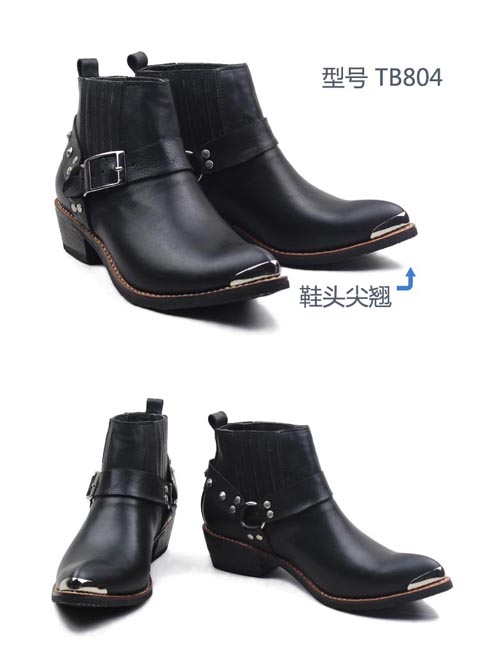 Phiên bản mới TB804 người đàn ông da của giày cao bồi miền tây boots riding boots rock boots da nhọn Martin khởi động