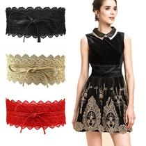 Belt lady decoration Korean version 100 hitch lady dress with dress waist seal wide fit new lei tow belt female lengthened
