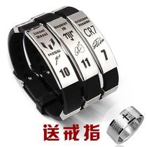 Football messi messi Neymar Real Madrid Ronaldo Bracelet Bracelet Wristband Silicone Adjustable Male Gift for Boyfriend