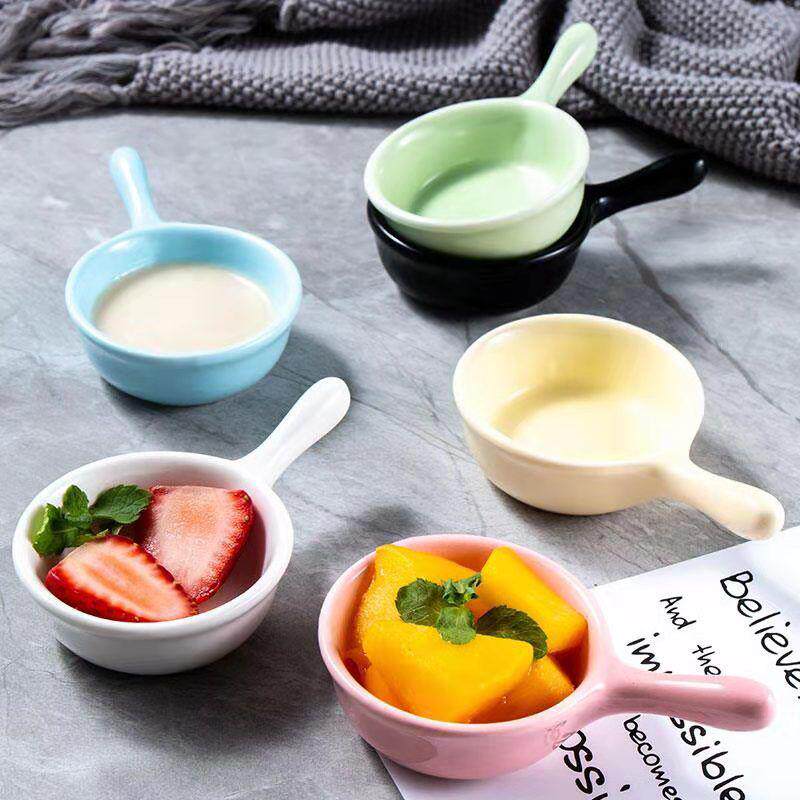 Creative Single Handle Ceramic Sauces Ketchup Juice Sauces Mini-Taste Sauces Saucer Sauces Large Salad Saucer Dish Mustard