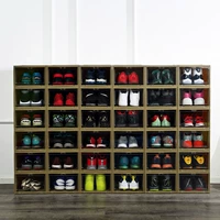 Открыть дверь переверните прозрачную пластиковую обувную коробку AJ Basketball Box High -Top Sports Shoes Collection Display Shape 20