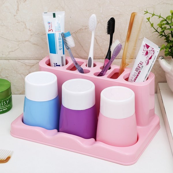 纳美嘉 三口之家 牙刷架漱口杯套装 ¥9.9包邮 4色可选 纳美嘉 三口之家 牙刷架漱口杯套装 ¥9.9包邮 4色可选