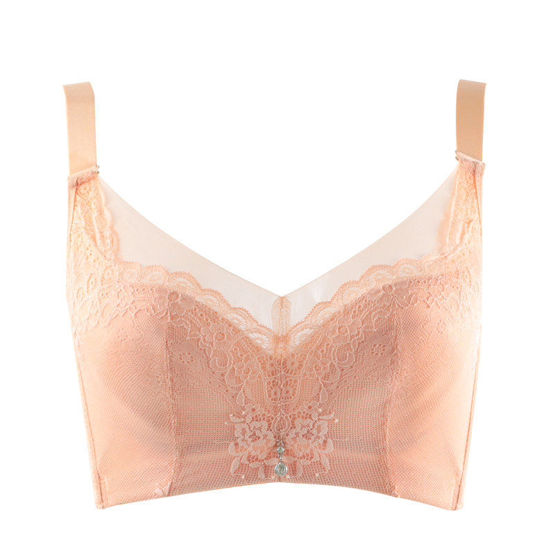 Ovisi Li No Steel Ring Underwear Thin large breasted bra full cups big size thin and sexy lace bra