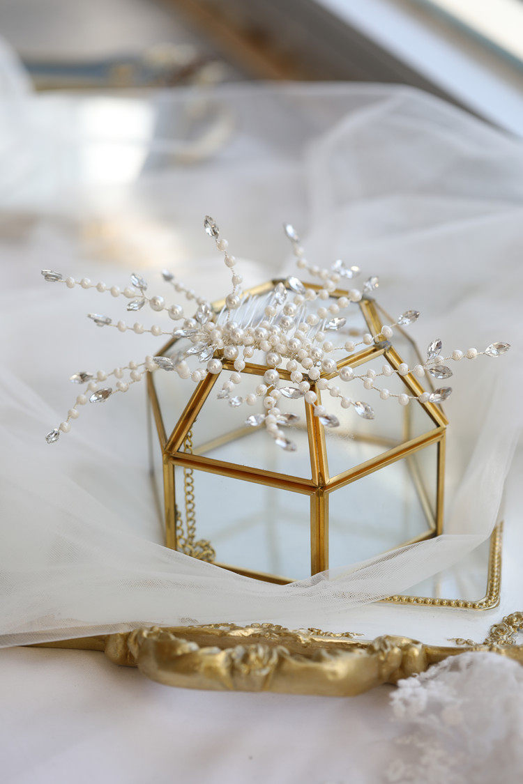 Fa-style bridal headwear Han style fairy wedding dress national qipao pearl accessories Chinese style show and disc hair accessories