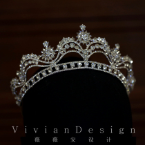 Gentle wavy rhinestone Silver Crown Bride photography with makeup high grade alloy flash diamond crown hair accessories