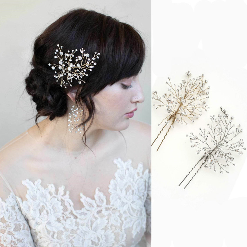 19 years new bridal haircut fork hair accessories Water drill branches Comics Wedding heads Wedding Accessories Handmade Wedding Accessories