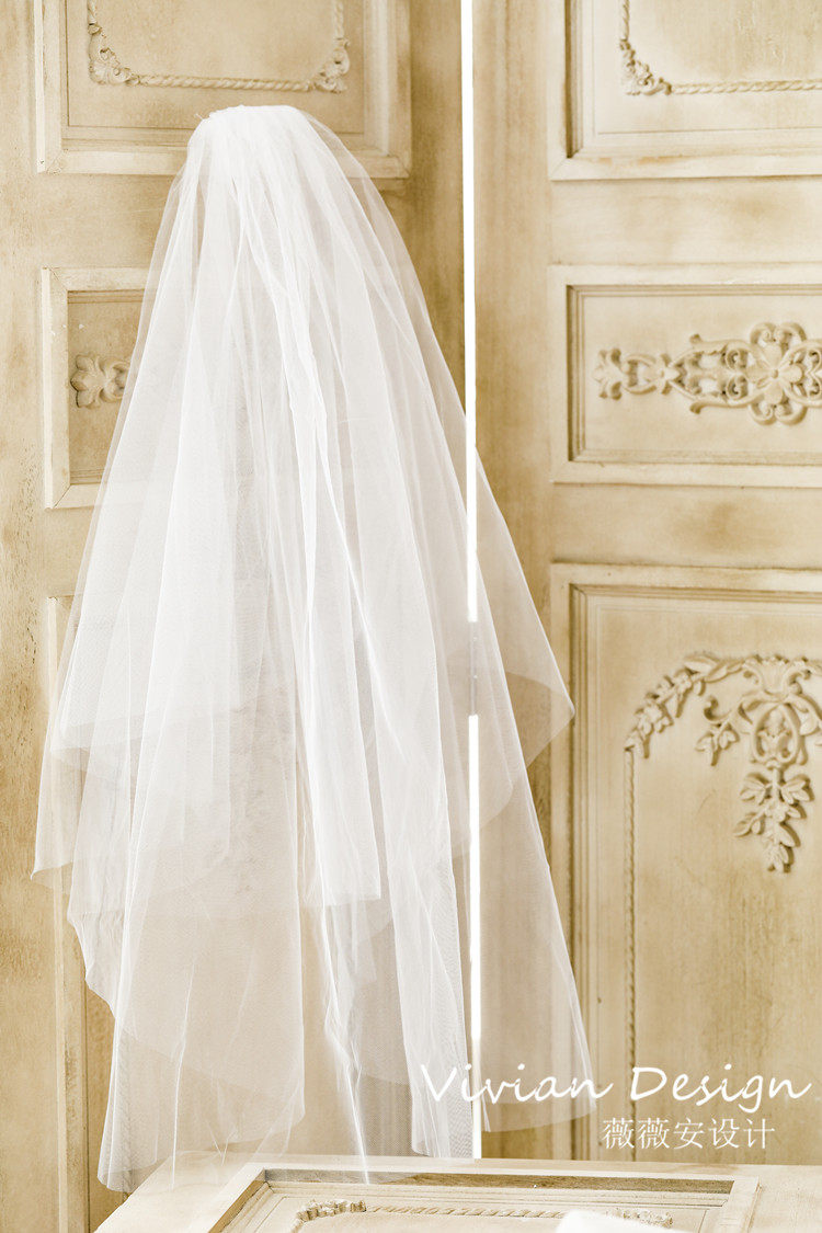 Eurostyle minimalist white yarn INS net red head yarn wedding wedding dress accessories 100 lap photography short fairy head yarn