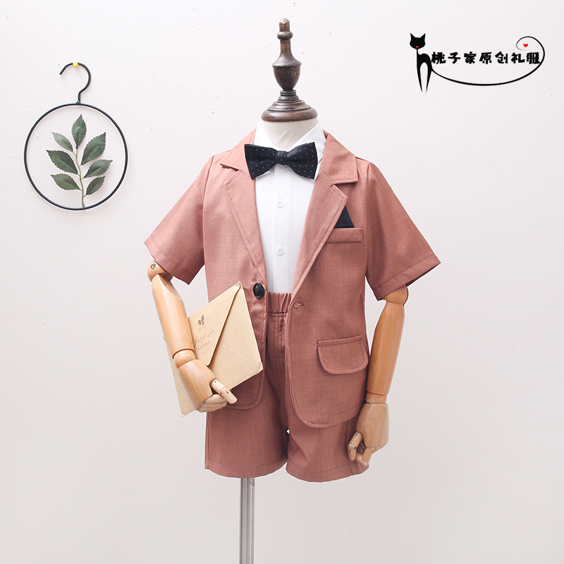 Male treasure suit suit Korean version of the British year-old baby dress Flower girl wedding Child birthday dress handsome Foreign style tide