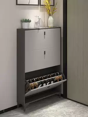 Entry door ultra-thin dump shoe cabinet Simple modern 17cm Nordic storage space-saving shoe rack household door entrance cabinet