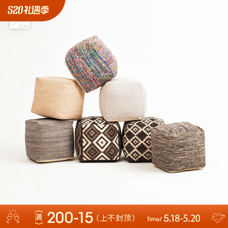 Li and Wu India Import Sharda sitting mound fashion round pier American sloth sofa foot pier footrest stool