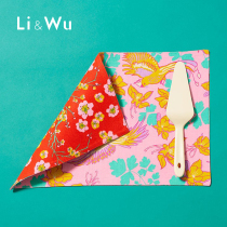 LiandWuliwu French imported dining table placemats Western food retro style printing American pastoral environmentally friendly organic cotton
