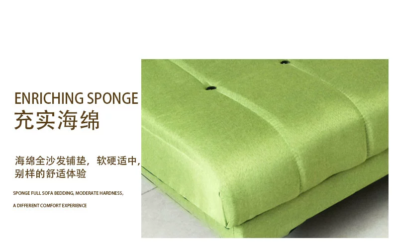 Beanbag giường có thể gập lại căn hộ nhỏ đa chức năng kép sử dụng đơn sofa phòng khách đôi gỗ rắn một mét 8 dễ dàng - Ghế sô pha ghế sô pha gỗ