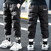 Boy Down Cotton Pants Winter Clothing Thickened Winter 2021 New Children Pants Autumn Winter Clips Cotton Long Pants Wear Tide