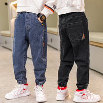 Boy Jeans Spring Autumn Season 2022 New CUHK Child Casual Pants Boy Spring Clothing Foreign Air Children Loose Pants