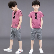 Boys summer clothing suit Summer 2022 new childrens clothes CUHK Boy two sets boy handsome tide-mounted childrens clothes