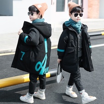 Boy Clothing Boy Winter Clothing Cotton Clothes Thickening 2021 New Tide Children Foreign Air Down Cotton Clothing CUHK Child Cotton Padded Jacket Korean version