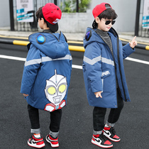 Boys winter clothing thickened cotton clothes 2021 new foreign gas boys down cotton clothes Children Ottmann coat net red tides