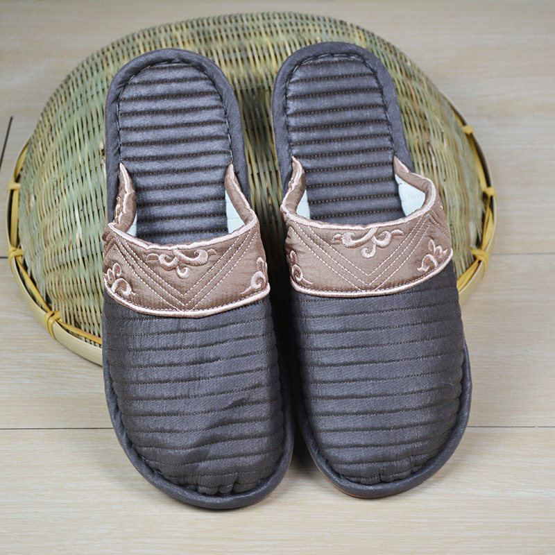 New Pint Price Men's Cloth Art Home Slippers Non-slip Bull Gluten Bottom Silent Spring Autumn Summer Indoor Floor Soft Slippers