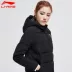 Li Ning xuống áo khoác nữ ngắn đoạn 2018 mới dày ấm áp trùm đầu áo gió thể thao mùa đông AYMN036 - Thể thao xuống áo khoác áo phao bomber nam Thể thao xuống áo khoác