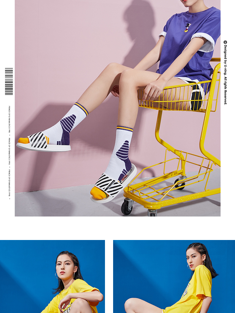 Li Ning dép nam và nữ 2019 mùa hè mới Disney Disney cặp đôi Mickey mẫu AGAP004 001 - Dép thể thao dép hermes nam