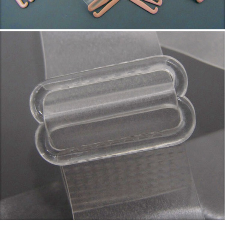 Dây đeo vai trong suốt áo ngực silicon dây đeo vai pha lê trong suốt dây đeo vai vô hình dây đeo vai không dính da 18MM đồ lót phụ nữ