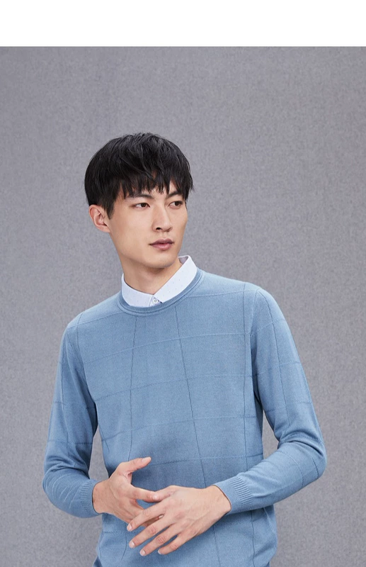 HLA / Haicang House Áo len cổ lọ 2018 Mùa thu mới Wool Blend Texture dài tay áo len nam áo thun nam cao cấp
