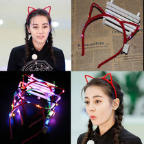 New concert luminous headgear hair accessories cat ear hairband garland headband night market stall hot sale