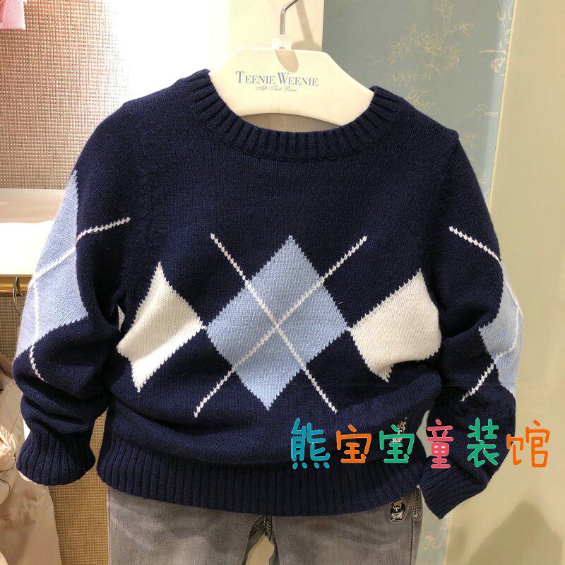 Boys double knit sweater autumn and winter new warm and comfortable little bear children's cotton TKKW98T03O
