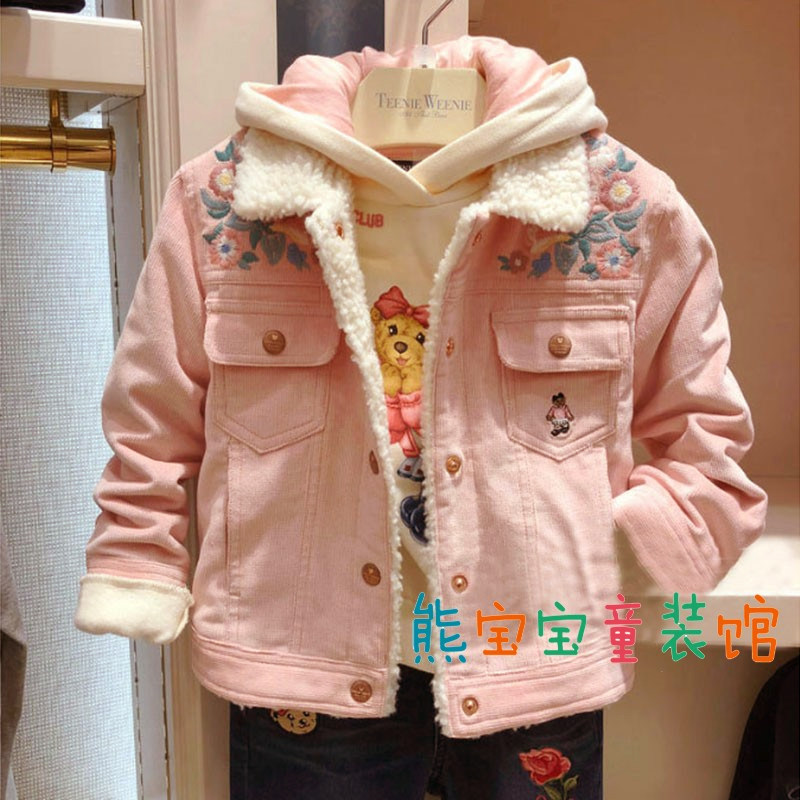 Girls plus jacket cordux lamp in winter new warm bear children wearing children's lamb hair TKJJ 84T51B