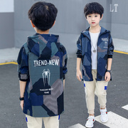 áo khoác mùa xuân Boys Thu 2020 trẻ em mới của Hàn Quốc phiên bản của giữa mùa thu và bầu không khí nước ngoài trẻ em lớn trong mùa thu dài áo gió thủy triều