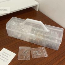 ins anti-oxidation jewellery containing earpiece necklace bracelet pvc sealed bag rectangular dust-proof hand ornament box