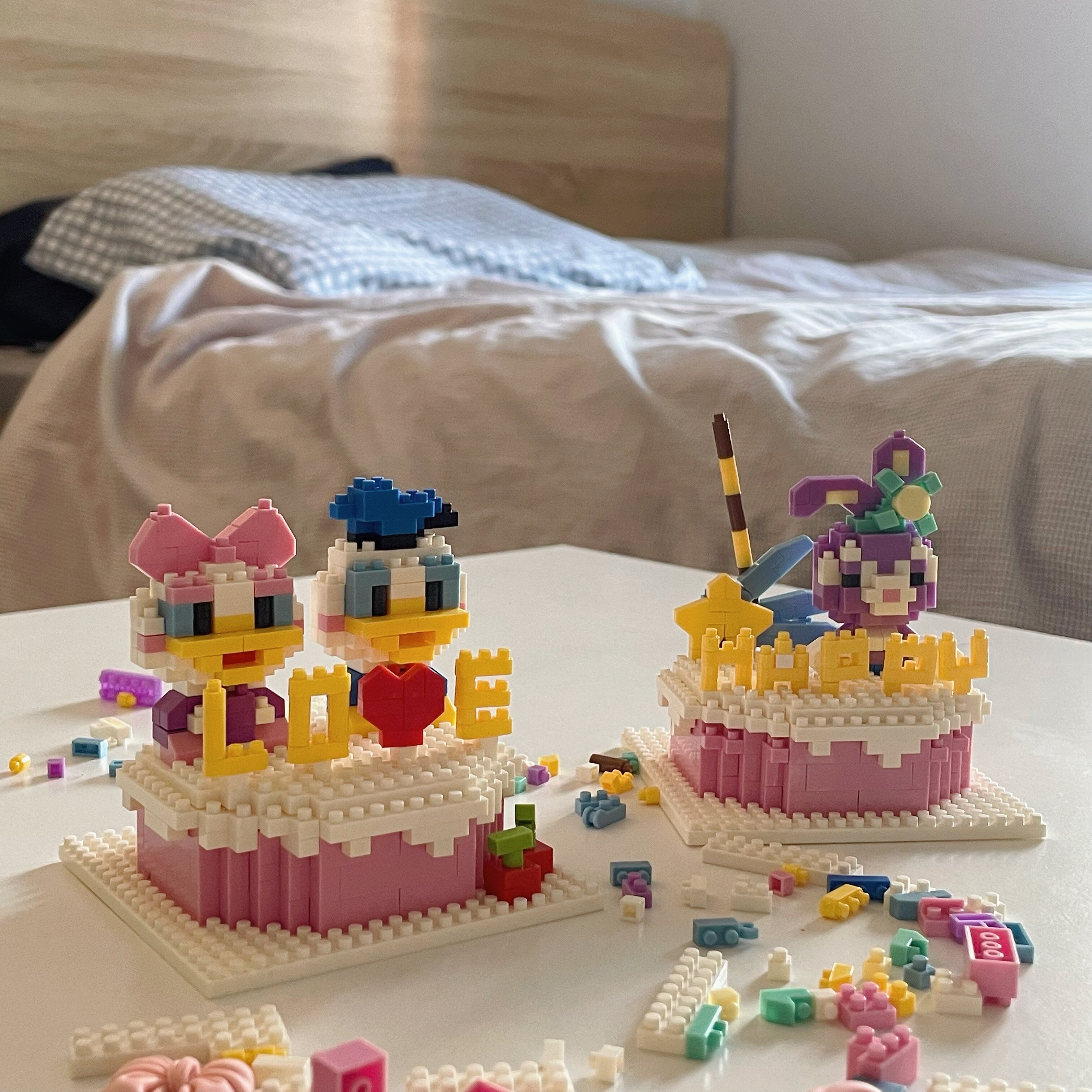 Gift Building Blocks Assembled Cute Pendulum Toys Birthday Valentine's Day Gifts Korea Ins Girl Hearts Cartoon Gift Boxes