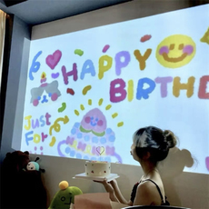лампа ins生日投影灯氛围感拍照背景灯迷你便携投影仪派对装饰闺蜜对象