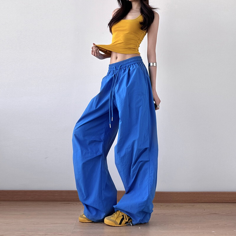 Blue Dopamine Sports Wide-Leg Pants for Women, Summer 2026 New Style, Tall and Long, Loose Casual Quick-Drying Cargo Pants Blue Dopamine Sports Wide-Leg Pants for Women, Summer 2026 New Style, Tall and Long, Loose Casual Quick-Drying Cargo Pants
