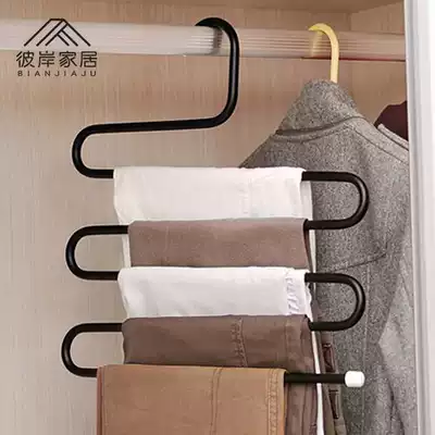 Multifunctional hanger for hanging pants, multi-purpose trouser rack, multi-layer wardrobe storage artifact, household trouser drying, space-saving magic
