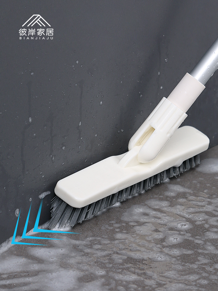 Toilet floor brush Tile bathroom long handle hard brush Powder room no dead angle gap cleaning multi-purpose hard brush